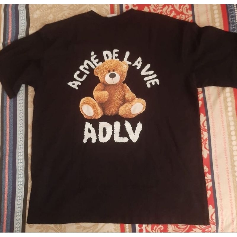 ADLV (Acme De La Vie) Teddy Bear Tee Black  Brown Bear T-shirt Kaos Oversize Basic TeeBekas seperti 