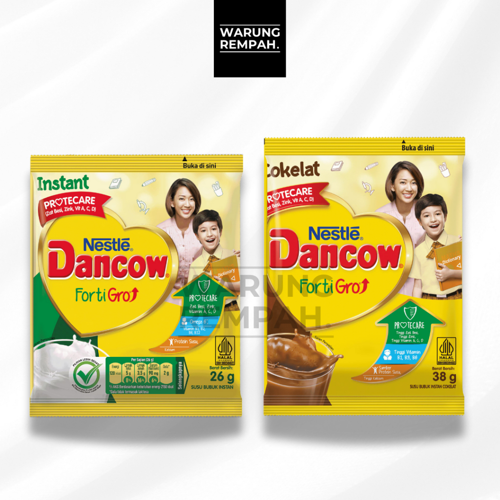 

Dancow Fortigro Susu Bubuk Vanila & Cokelat Sachet