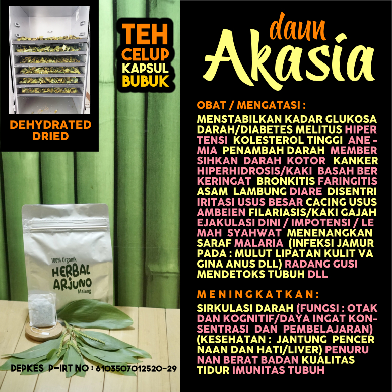 

Dehydrated Dried Teh Celup Kapsul Bubuk Daun Akasia Obat Kanker Impotensi Anemia Diabetes Kencing Manis Hipertensi Pembersih Panambah Darah Kotor Asam Lambung Kolesterol Lemah Syahwat Kaki Gajah Berkeringat Cacing Usus Radang Mulut Tenggorokan Herbal Alam