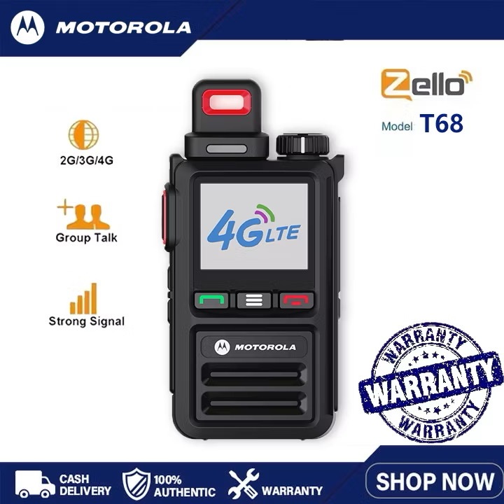 HT Zello 4G TEL Handy Talky Jarak Jauh 2000KM POC Android Motorola Walkie Talkie Outdoor T68 Global 