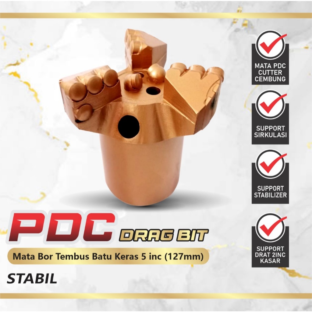 mata bor pdc 5inc/mata bor sumur tembus batu