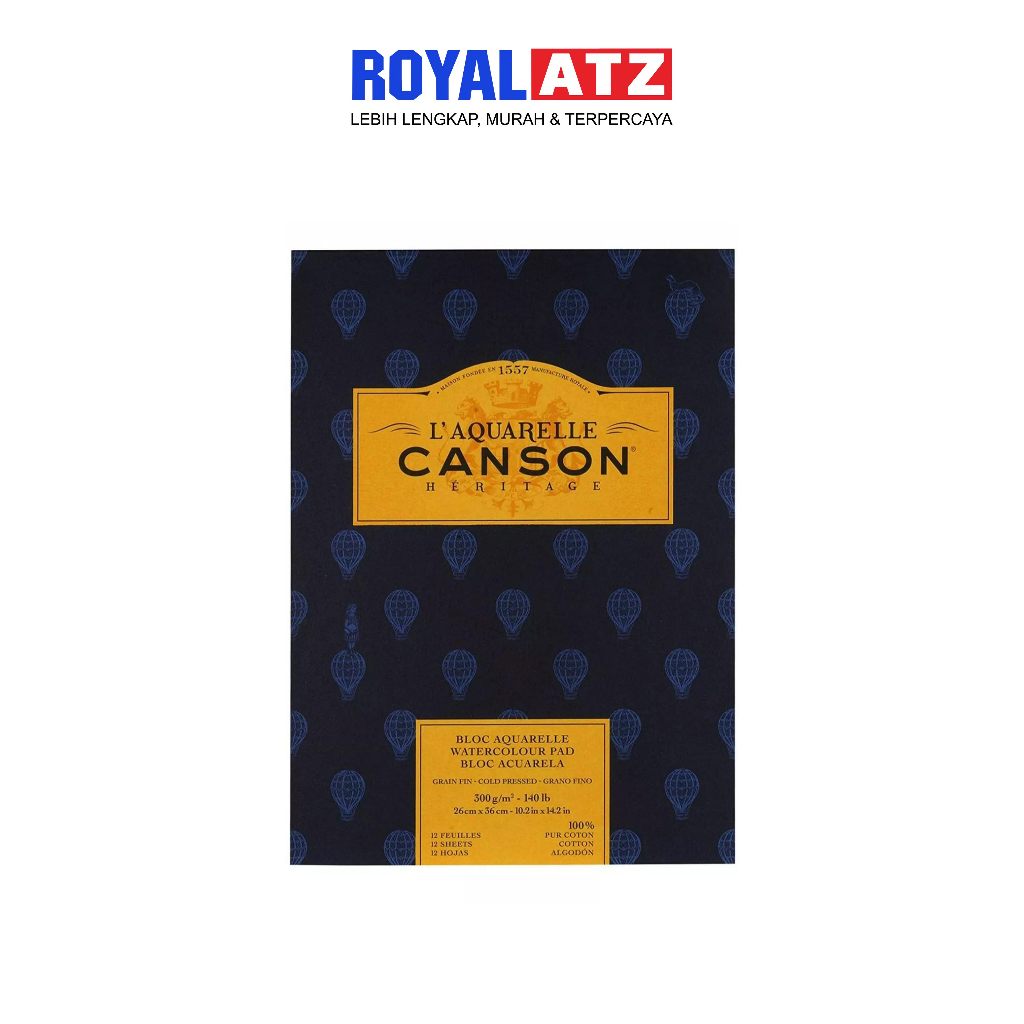 

Drawing Book / Watercolor Pad Canson Heritage (Cold Press) 300g 12 Lembar