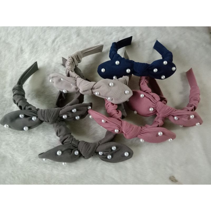 Bando Cewek bando pita simpul bando pita mutiara