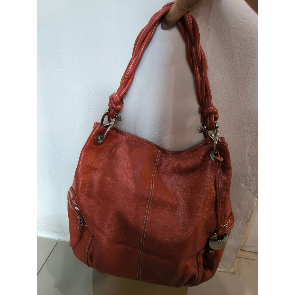 Elegance Tote Bag / Shoulder Bag - warna Orange/Terracotta Preloved