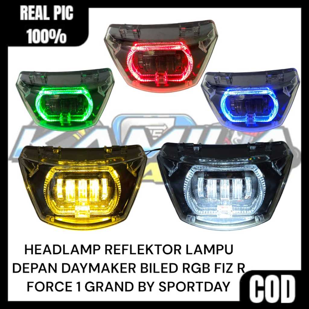 DAYMAKER LED FIZR FORCE1 GRAND LAMPU DEPAN LED NYALA RGB BY SPORTSDAY