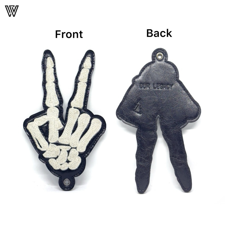 Our Legacy Embroidered Skeleton Scissors Key Ring