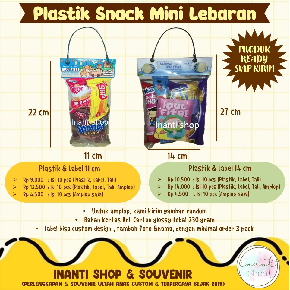 

(isi 10 pcs )Tas plastik snack Lebaran Idul Fitri dan Amplop Lebaran