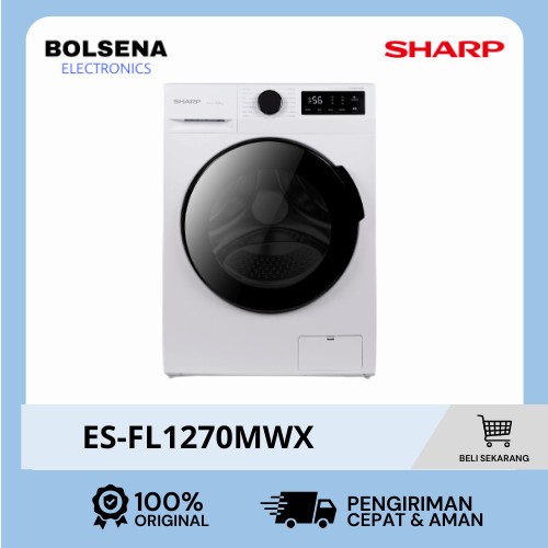 SHARP ES-FL1270MWX Mesin Cuci Front Loading Inverter Technology 7 Kg