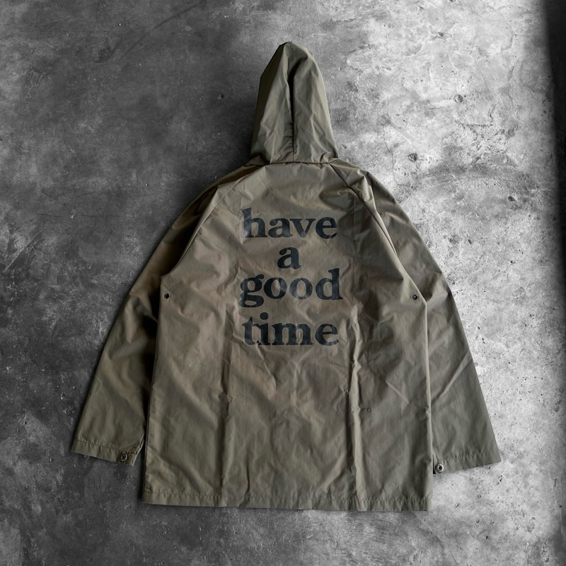 HAVE A GOOD TIME - LOGO RAIN JACKET GREEN