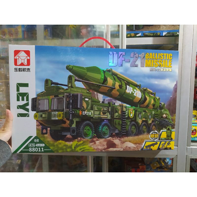 Mainan Balok Susun Millitary DF-21 Ballistic Missile Truck Minifigure Brick