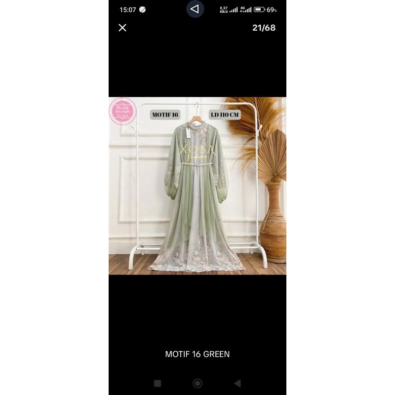 gamis ceruty ptinting motif mix tile lepas pasang