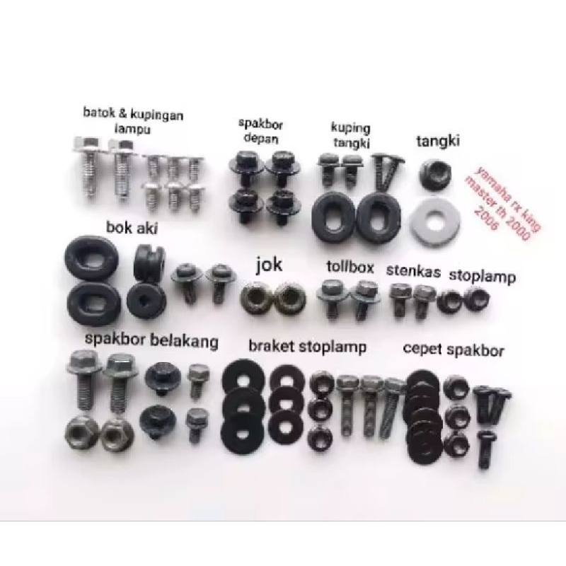 baut body full set yamaha rx king thn2000-2008 baut body full set yamaha rx king thn2000-2008