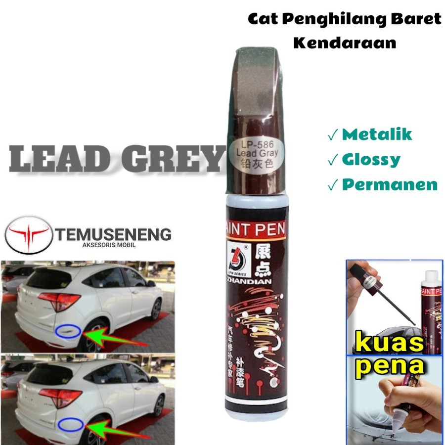 Cat Lead Grey Metalik Abu Spidol Cat Penghilang Baret Lecet Gores Body Mobil Motor Metallic Grey Scr