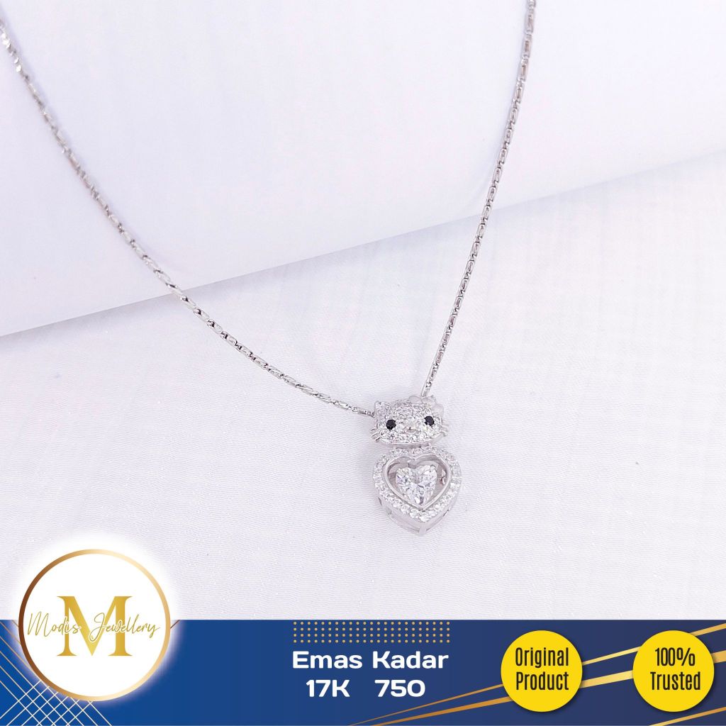 MODIS JEWELLERY - Liontin Dancing Love Hello Kitty Putih - Emas 17k  750