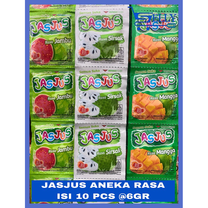 

JASJUS RASA JAMBU SIRSAK MANGGA RENCENGAN ISI 10 PCS @6GR