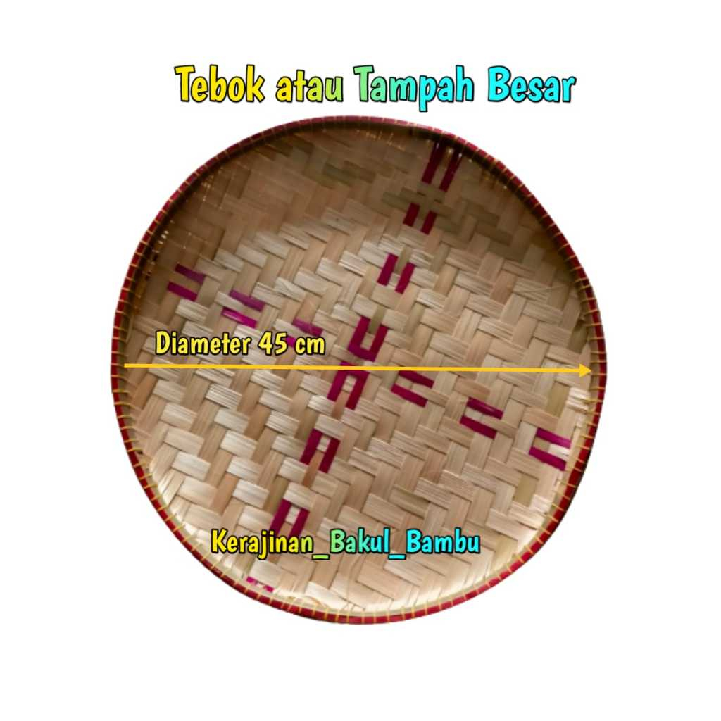 Tampah Tebok Ukuran Besar 45 cm murah tampah bambu nampan bambu Tampah buat menjemur kue