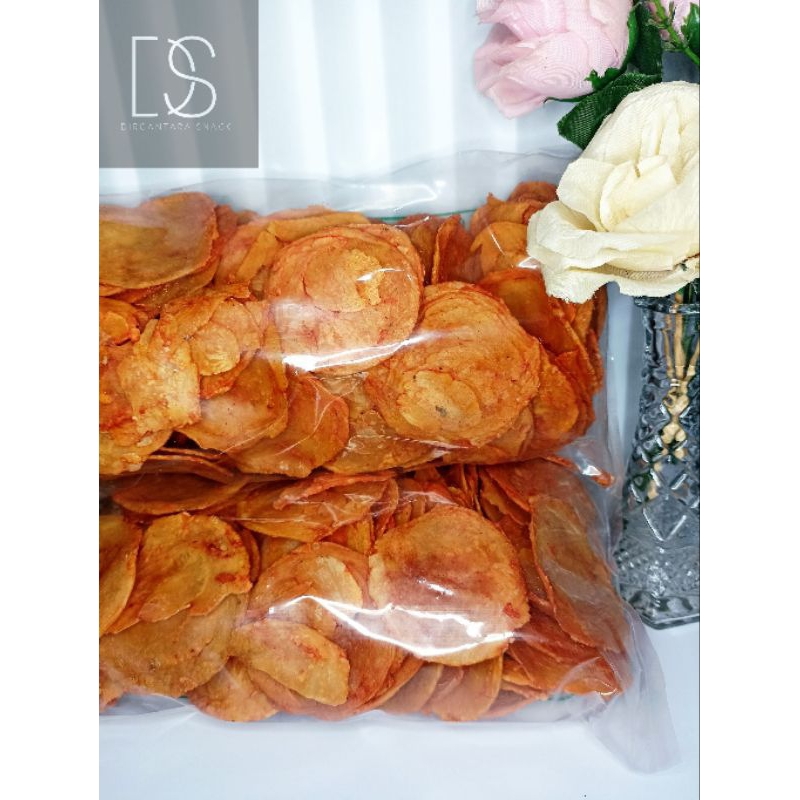 

Emping Pedas Manis Mentah 1 Kg Siap Goreng Kualitas Super Asli Produksi Limpung
