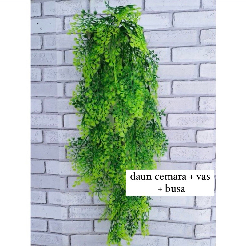 Daun Juntai Artificial Sudah Termasuk Pot dan Busa