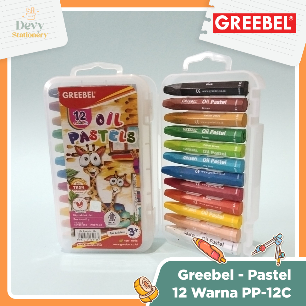

GREEBEL Pastel Warna PP 12 Warna Sampai 55 Warna