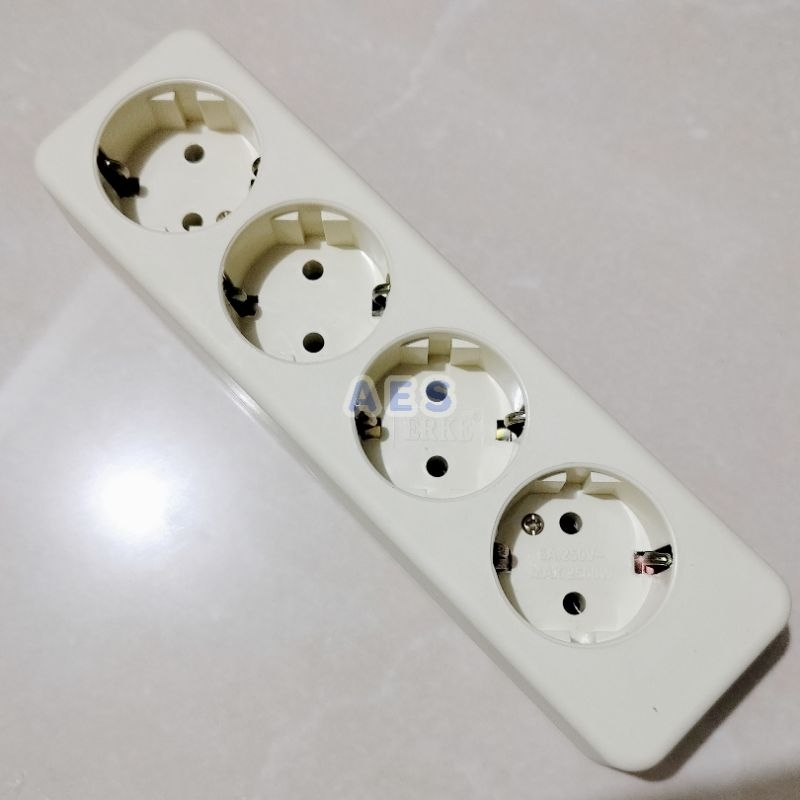 Stop Kontak 4 Lubang Terminal Kuningan