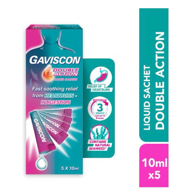 Gaviscon Double Action Liquid Sachet 5x10ml (Original Import Malaysia)