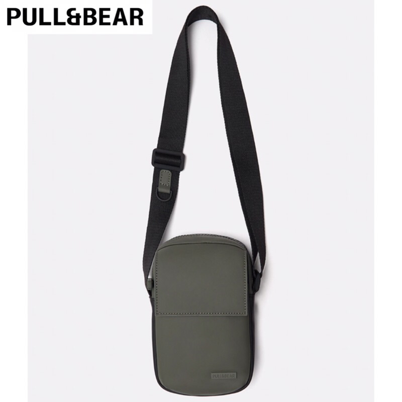 PULL&BEAR Men Rubberised Phone Bag Tas Selempang Pria Pull And Bear Khaki