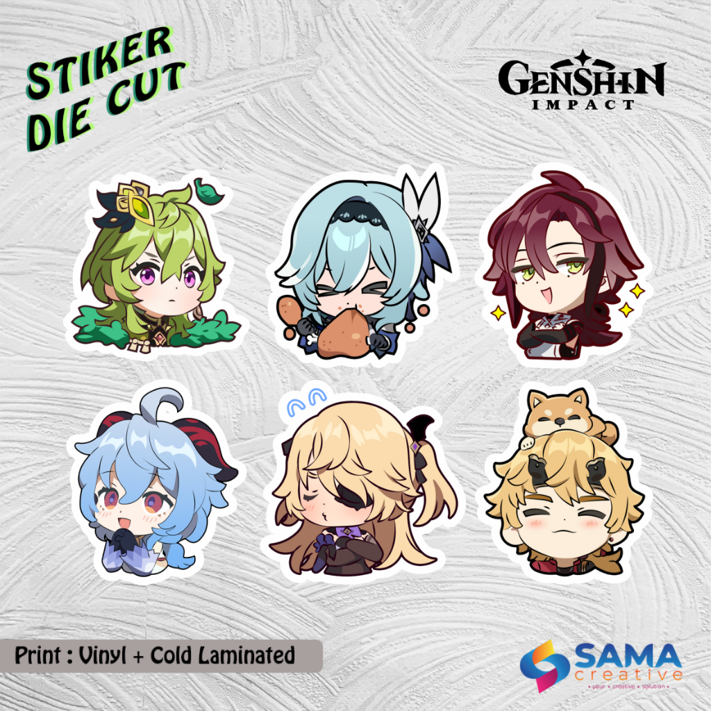 

Genshin Impact - Sticker Vinyl Die Cut - Stiker Hp, Laptop, Motor, Mobil, Helm, Botol Game Genshin Hoyoverse