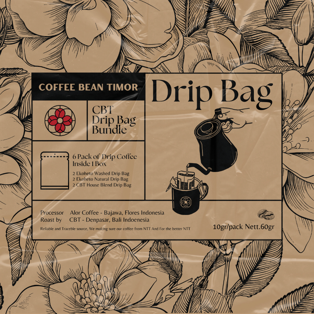 

Bajawa Flores specialty Arabica Natural & Washed Coffee drip bag bundle 6 pcs