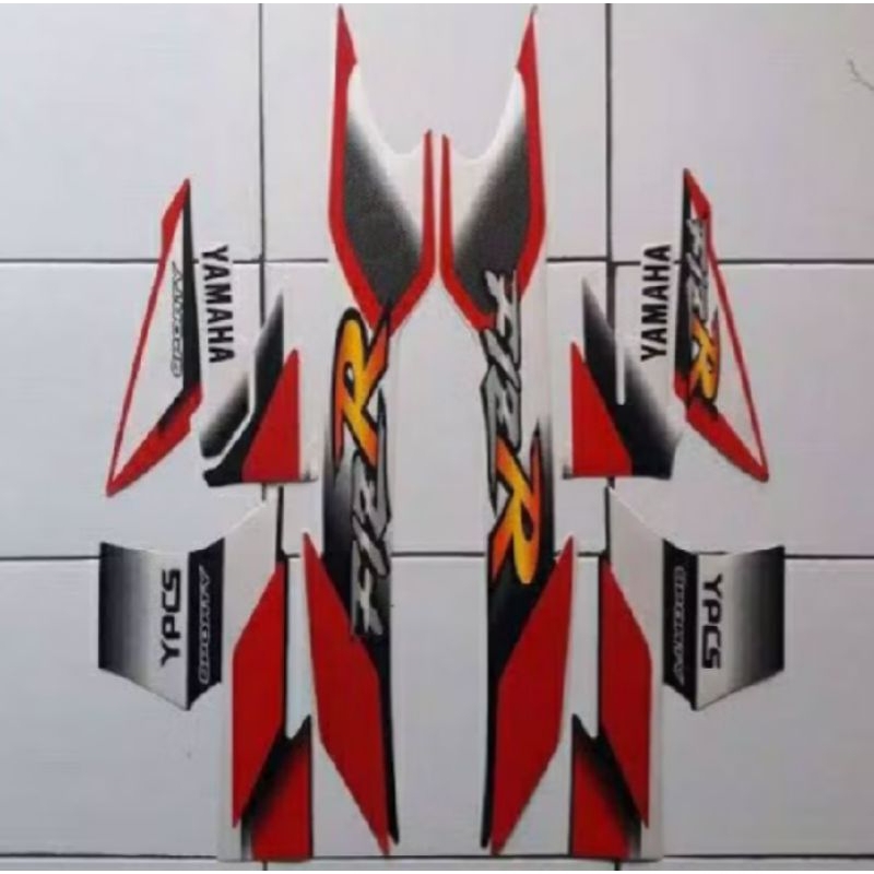 STRIPING stiker Yamaha Fiz R merah/Abu putih Th 2001-2002