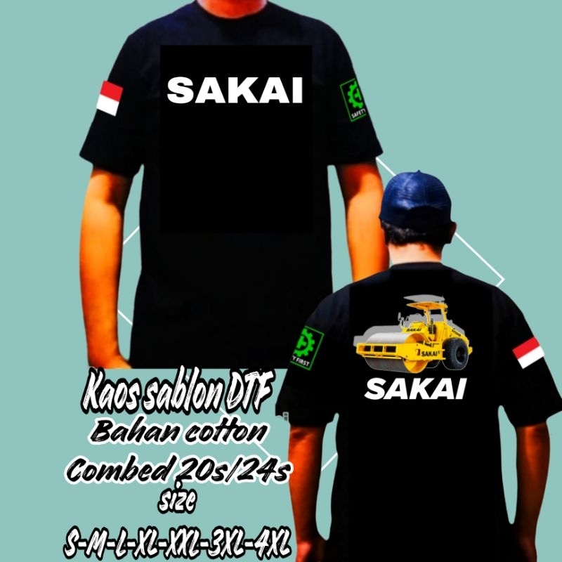 Kaos vibro sakai sablon DTF/kaos lengan pendek pria wanita