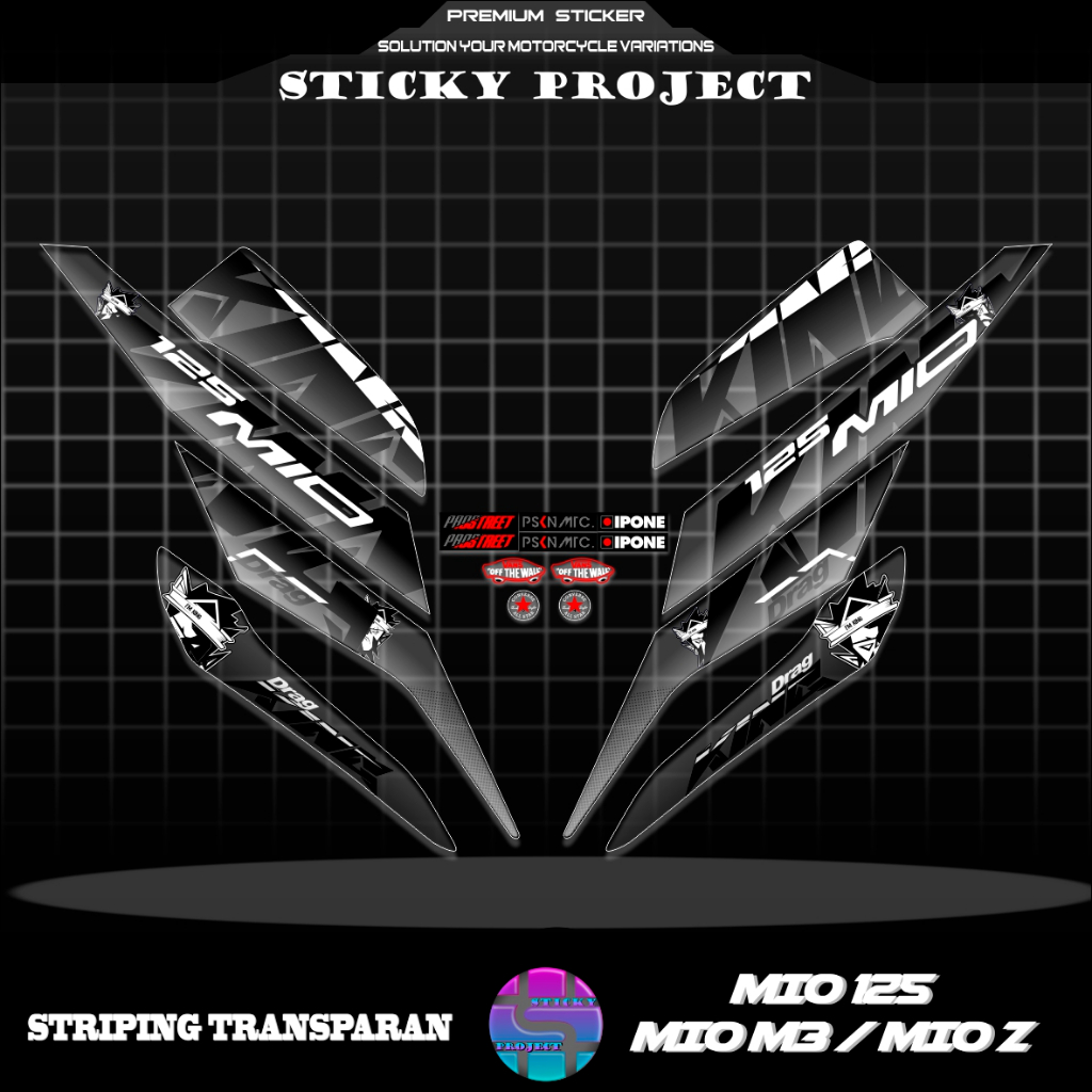 STIKER TRANSPARAN MIO 125 / STRIPPING MIO M3 VIRAL / STIKER MIO Z / MIO SOLARIZ / FOURSTORE 1