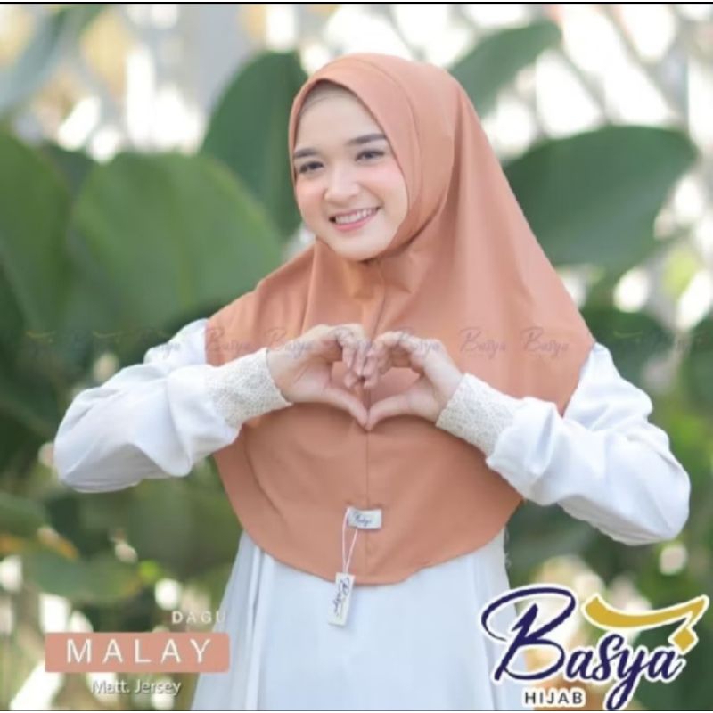 Hijab Instan Basya Malay Dagu Kerudung Instan Bahan Jersey