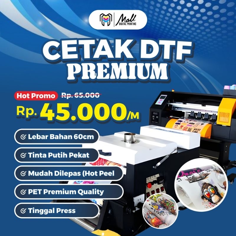 

Print / Cetak DTF SATUAN DAN METERAN LARGE FORMAT 58 x 100 HASIL PEKAT TINTA 6 PASS PRINTING MODE