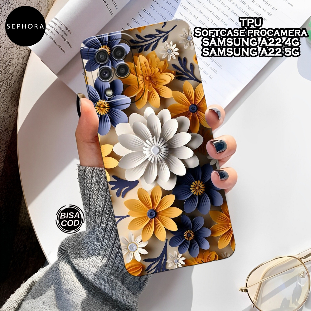 Case Samsung A22 4G / 5G Terbaru - Fashion Case Bunga - Softcase Samsung A22 4G / 5G - Case Pro Came