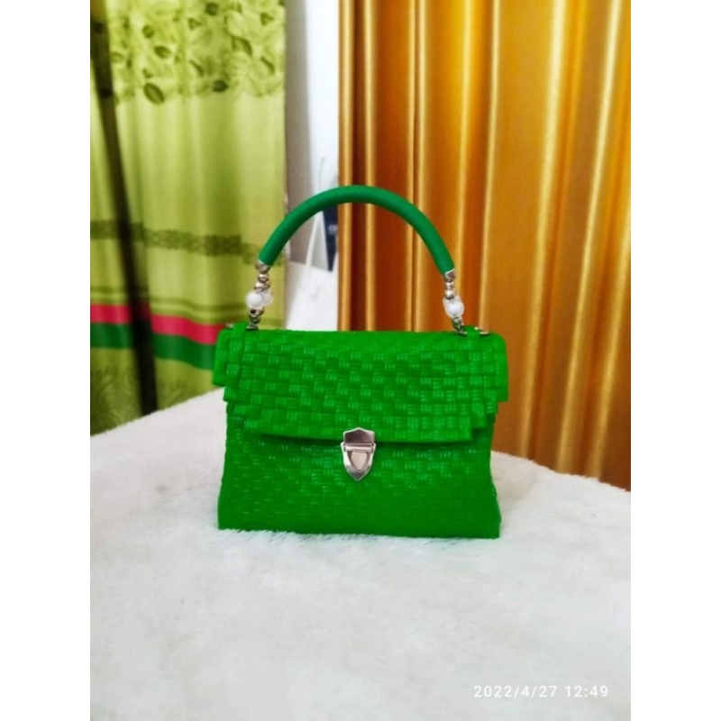 Tas pesta Tas kondangan tas rajut tas pesta bahan jali anyaman Tote wanita elegan