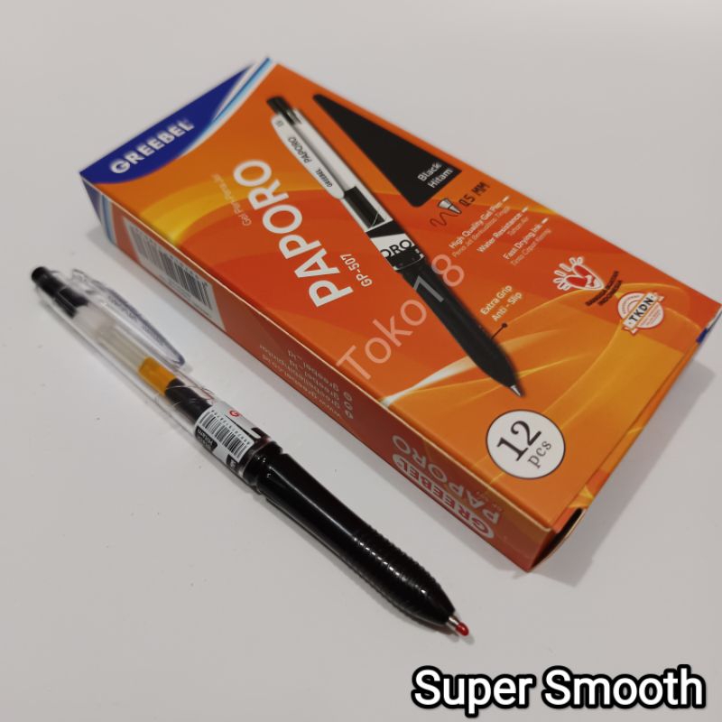 

1 Pak Pulpen Paporo Greebel(Isi 12 Pcs)0,5mm