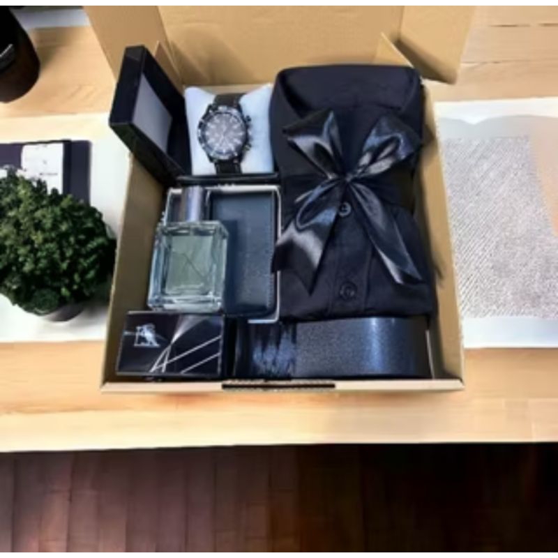 HAMPERS KADO COWOK KEMEJA HITAM GIFT BOX ULANG TAHUN COWOK