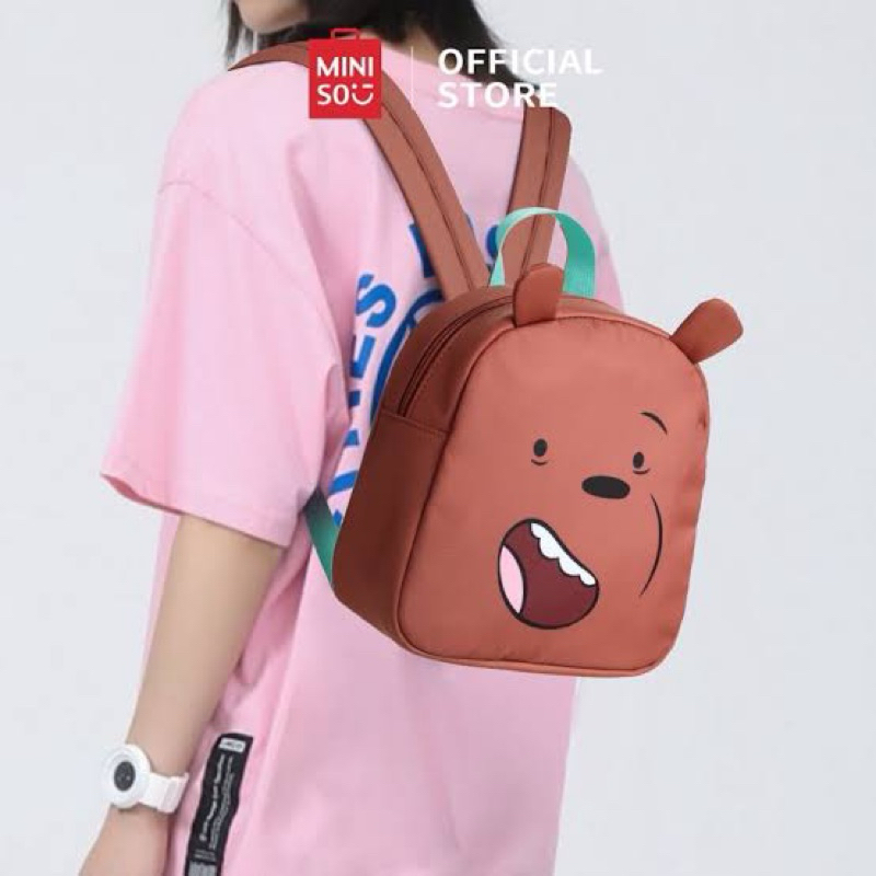 MINISO WE BARE BEARS KIDS BACKPACK TAS RANSEL ANAK WBB