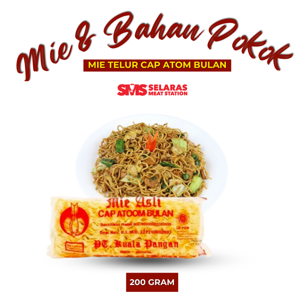 

Mie Telur Cap Atom Bulan 200 gram