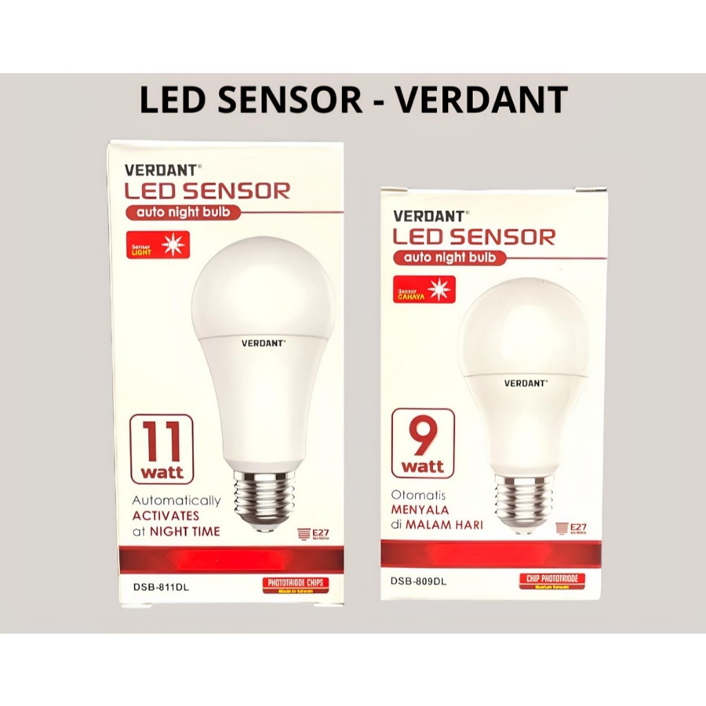 VERDANT Lampu LED Sensor Otomatis 9 Watt & 11 Watt