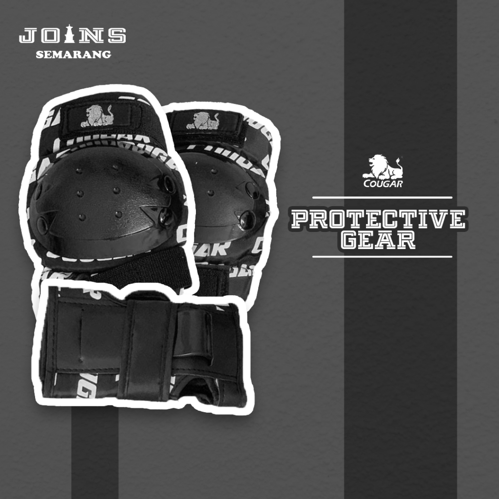 Deker Sepatu Roda Inline Skate Cougar Black White