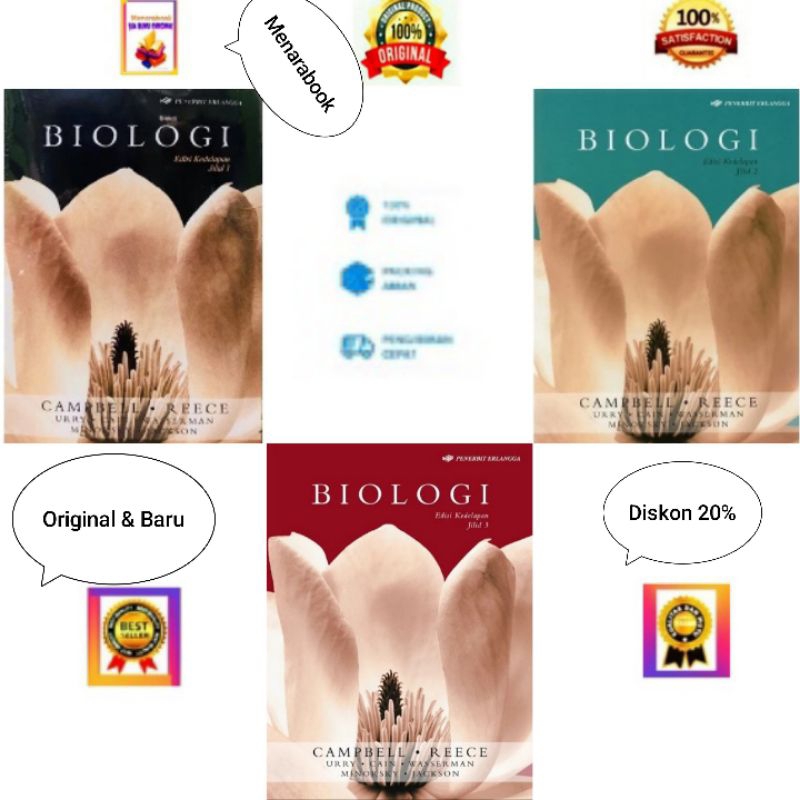 BIOLOGI Campbell Jilid 1, Jilid 2, Jilid 3 Edisi 8 - Erlangga Ori