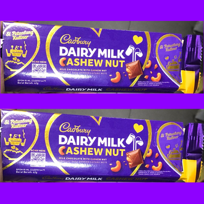 

COKLAT VALENTINE CADBURY CASHEW DPT 2 X 62GR NEW SPECIAL PETUALANG FREE KATA CINTA