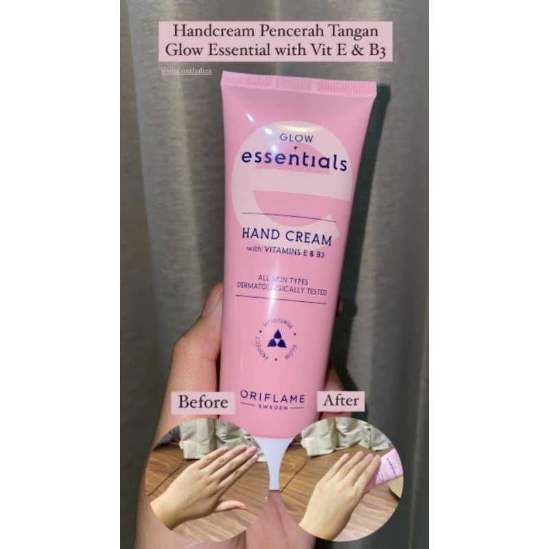 Glow Essentials Hand Cream with vit E &B3 by Oriflame -75ml
