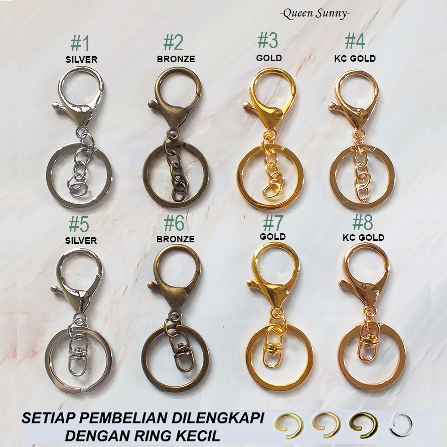 TERMURAH keychain ring + lobster clasp (ring gantungan kunci + kokot udang) BHN19