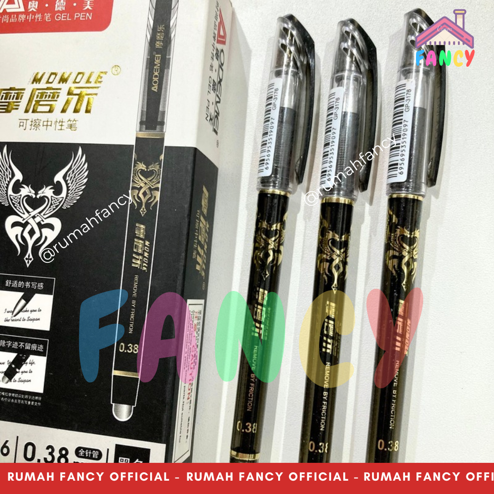 

[GROSIR] 1 LUSIN isi 12 PCS Pulpen AODEMEI GP 3176 0.38 mm Motif GARUDA Tinta HITAM / Bolpen/Ballpoint/Ballpen Gel buka tutup