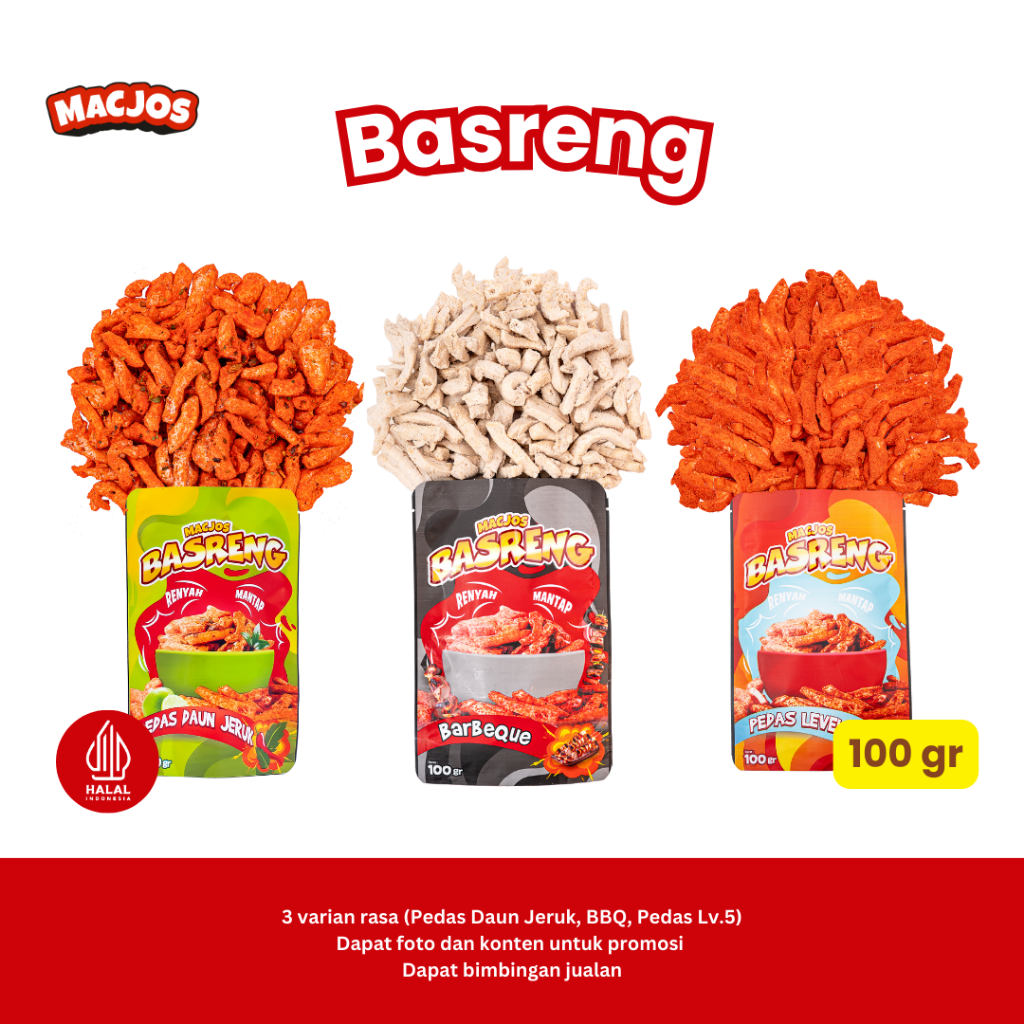 

MACJOS Cemilan Basreng - Isi 100gr Beli 4 Hemat Banyak