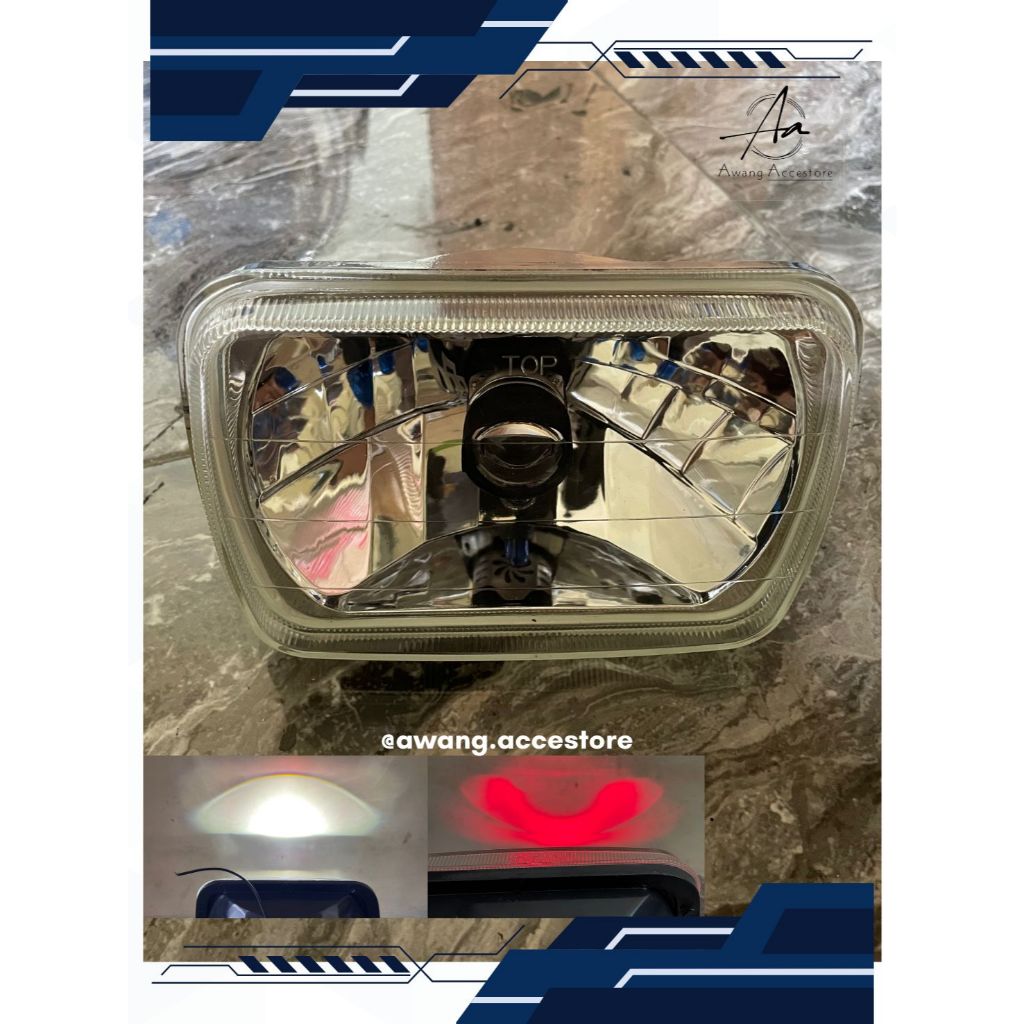 Headlamp Lampu Kota 5x7 inch Headlamp Custom untuk L300, Feroza, Taft Kijang kapsul