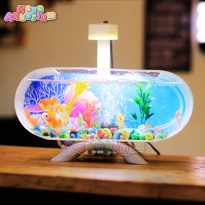 EFRIDAAYSS - AQUARIUM MINI IKAN CUPANG AKRILIK FULLSET GRATIS MESIN GELEMBUNG DEKORASI ESTETIK