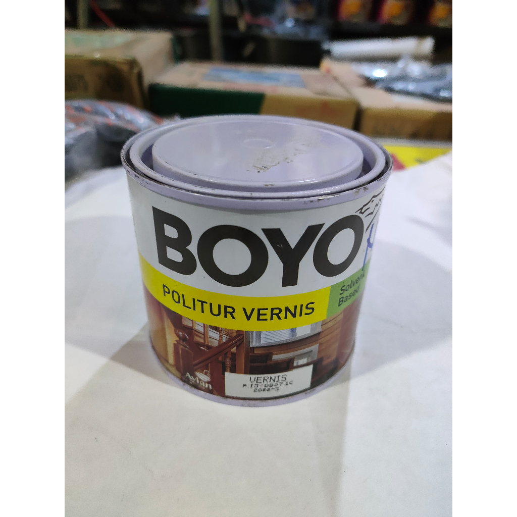 Cat Kayu Politur Boyo Solvent Based / Vernis Plitur BOYO 500 g